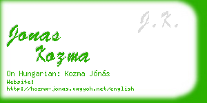 jonas kozma business card