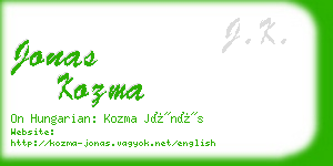 jonas kozma business card
